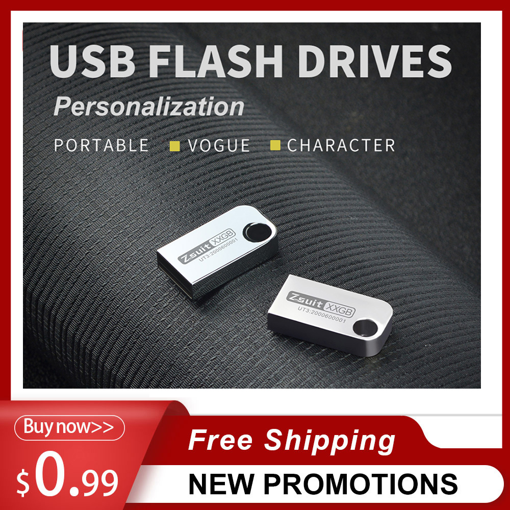 Mini unidad Flash de disco U con memoria de alta velocidad, unidad colgante con logotipo de Metal, unidades USB Fflash de 32GB, 4GB, 64GB, memoria USB Usb 3,0