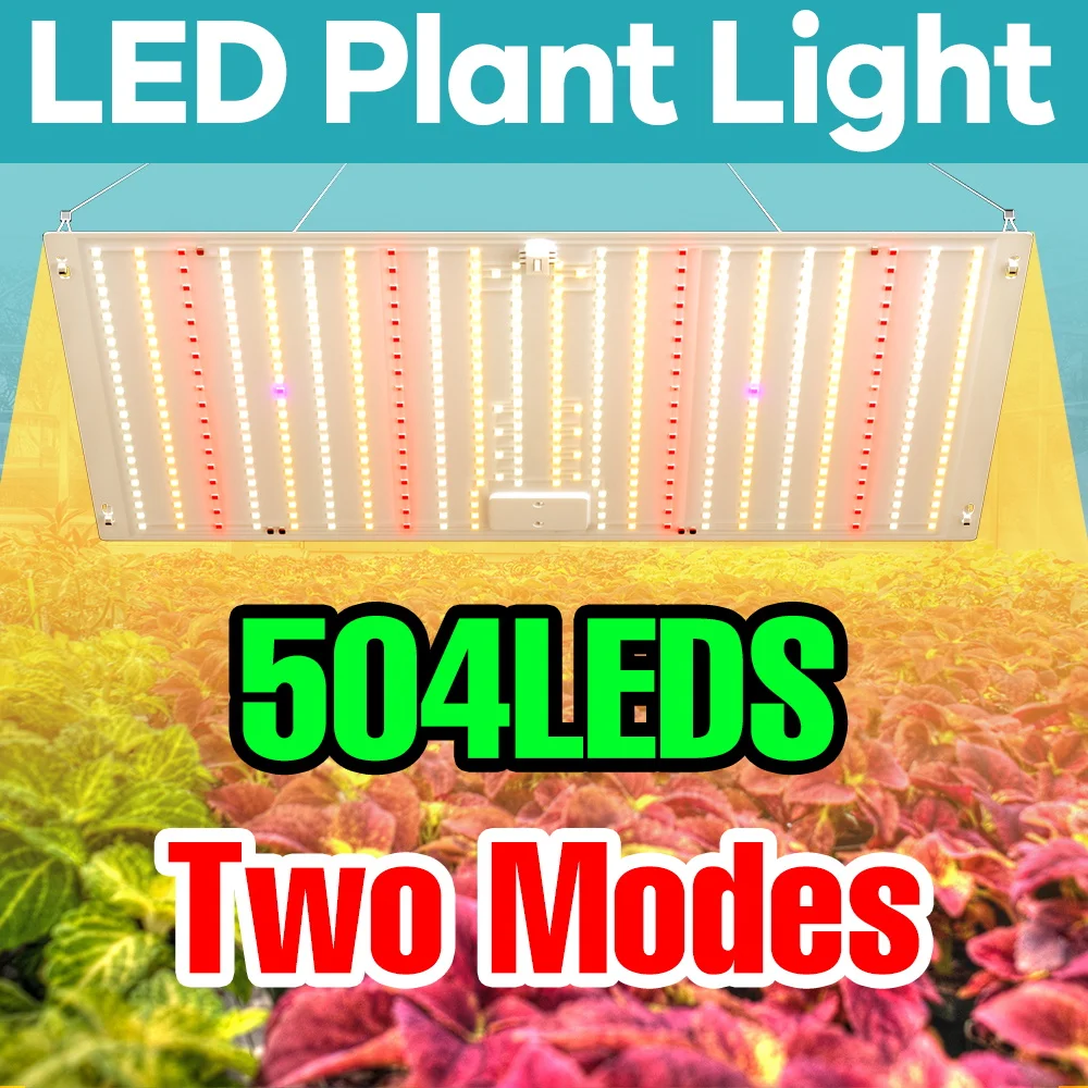 Lampa do uprawy roślin 504 LED pełne spektrum, tryby wzrostu i kwitnienia, AC100-277V, do hydroponiki, skrzynek uprawowych, szklarni, namiotów uprawowych, lampka do uprawy sadzonek.