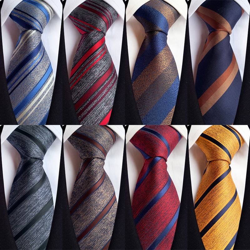 ใหม่ 8CM เนคไทบุรุษลายลายผูกสําหรับเจ้าบ่าวชาย Jacquard ทอคอ Tie สําหรับผู้ชายงานแต่งงาน