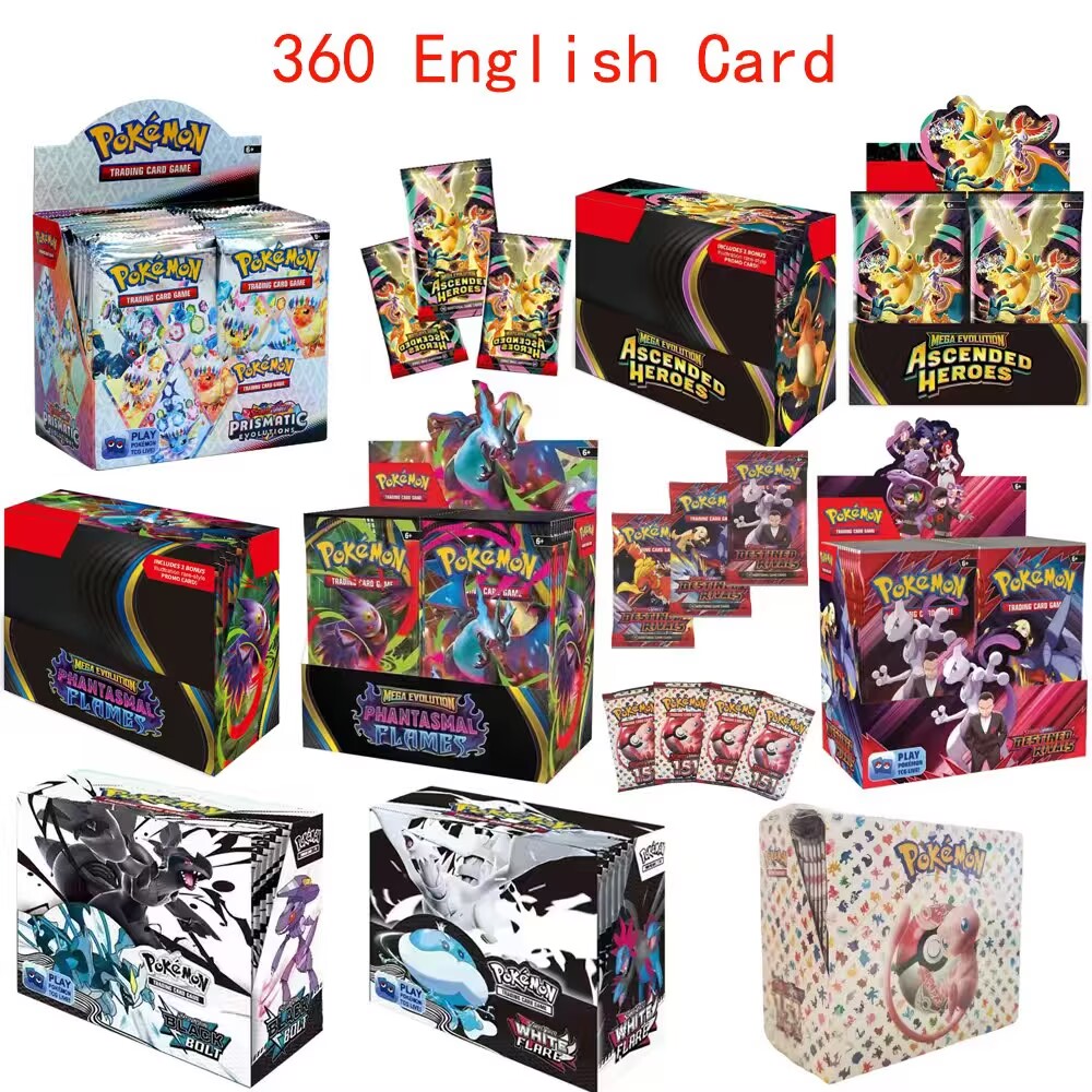 2026 Black Bolt Pokémon Sammelkartenspiel TCG Booster Box Spielzeug 360 Stück Englische Version