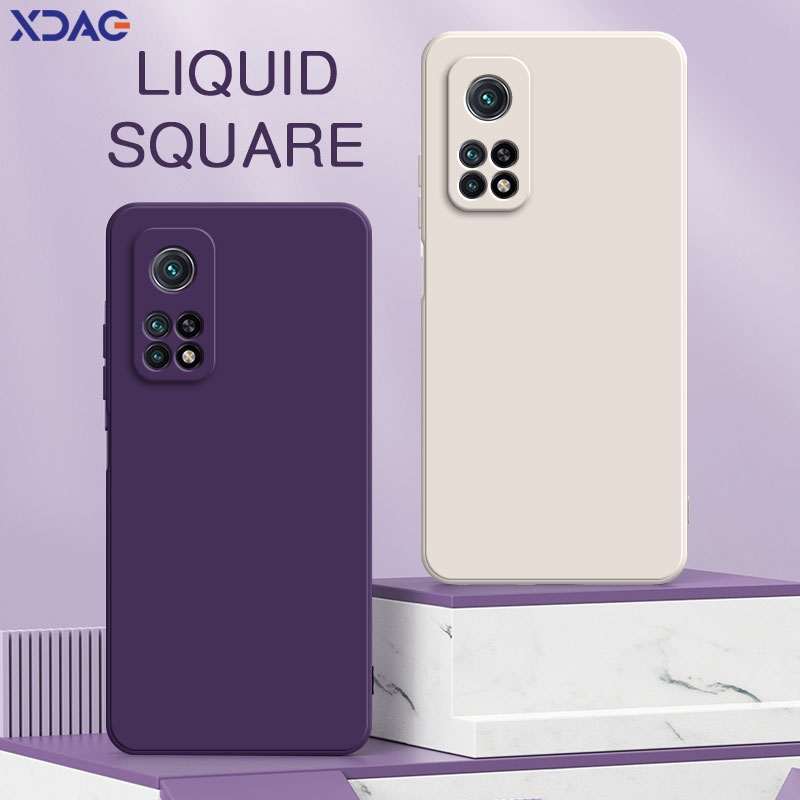 Penutup belakang silikon cair kotak, untuk Xiaomi Mi 10T Pro Lite 5G casing ponsel pelindung permen lembut Xiaomi10T Mi10T 10TPro 10TLite