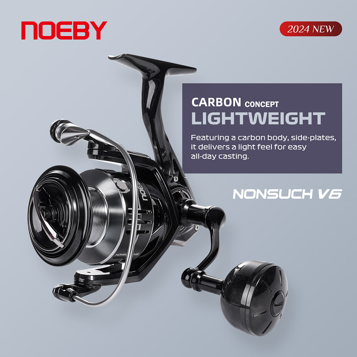 Noeby penggulung senar pancing karbon, pemutar senar pancing seri 2500 3000 4000 tarikan maksimum 7kg, rasio gir ringan 6.2:1, penggulung senar pancing Aluminium