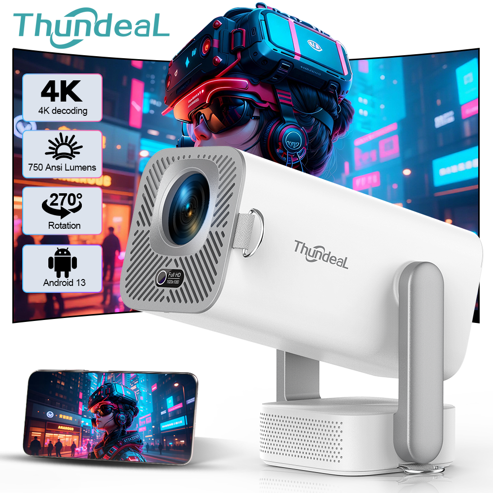 ThundeaL Full HD портативный проектор TD80 Pro 1080P 2K 4K TD80Pro TD80W обновленная версия с Wi-Fi и Android для фильмов домашний мини проектор 3D LED для домашнего кинотеатра Подключение к телефону