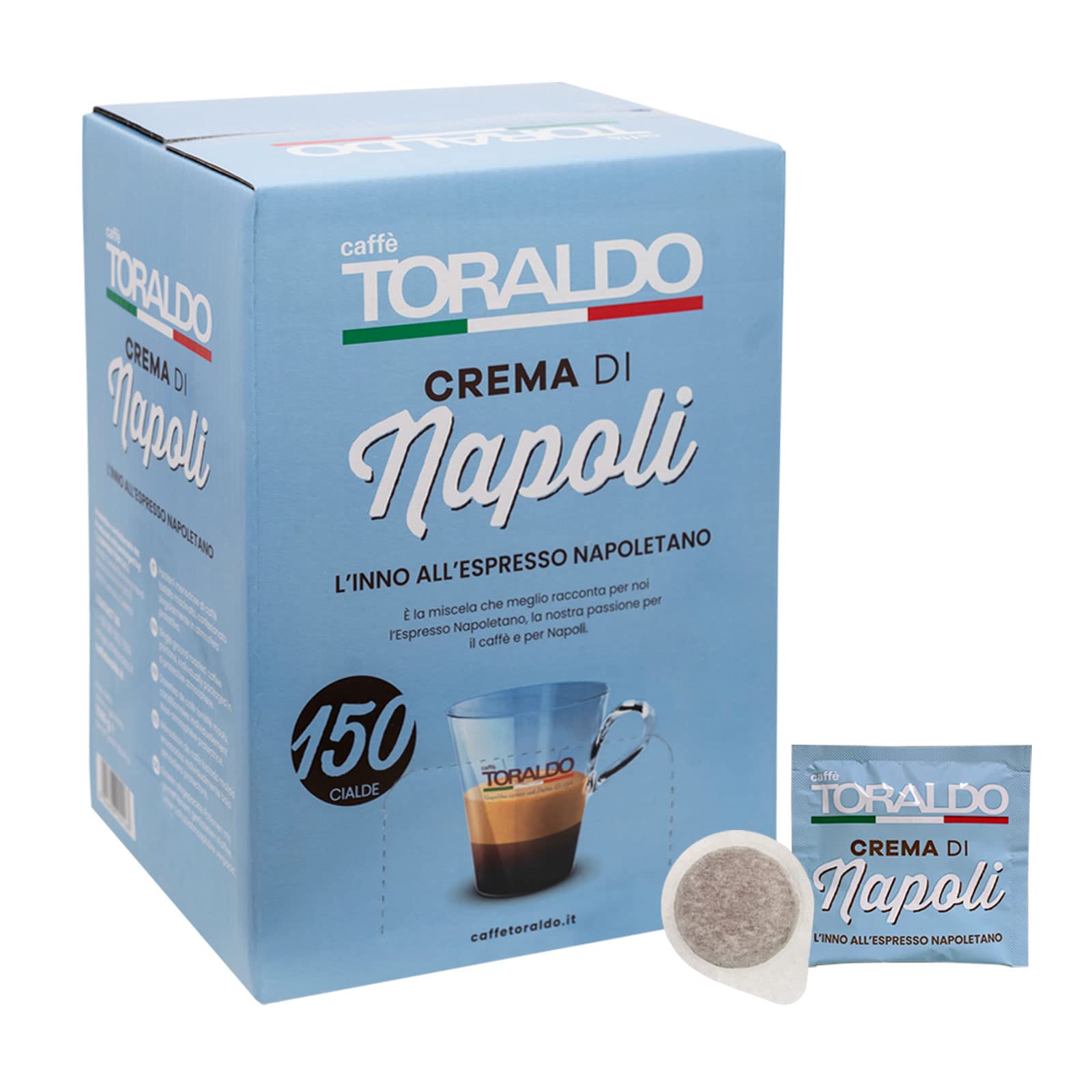 150 Gofres Café Toraldo Crema Mezcla de Nápoles ESE 44 mm
