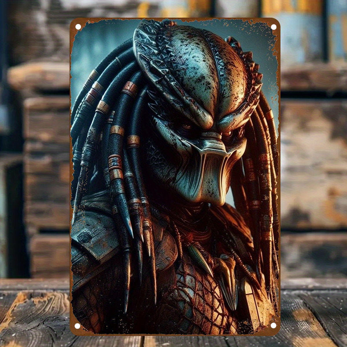 Letrero metálico vintage Predator - Arte de pared humorístico para el hogar, bar, cafetería y decoración al aire libre |   Regalo Perfecto para Amigos, Película