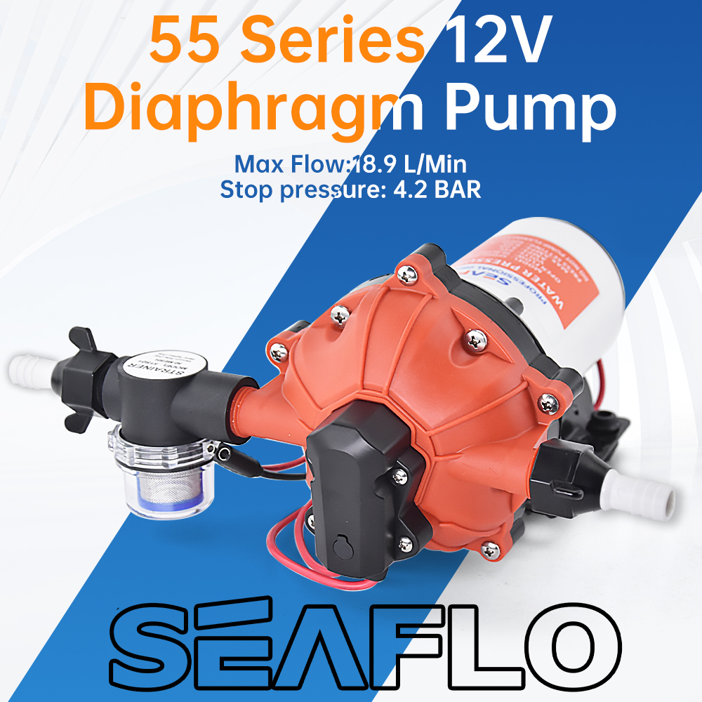 SEAFLO Seria 55 Membranowa pompa wodna 5.0GPM 60PSI 12 V Elektryczna jacht Łódź Marine RV Caravan Zasilanie wysokociśnieniowe 5 komor