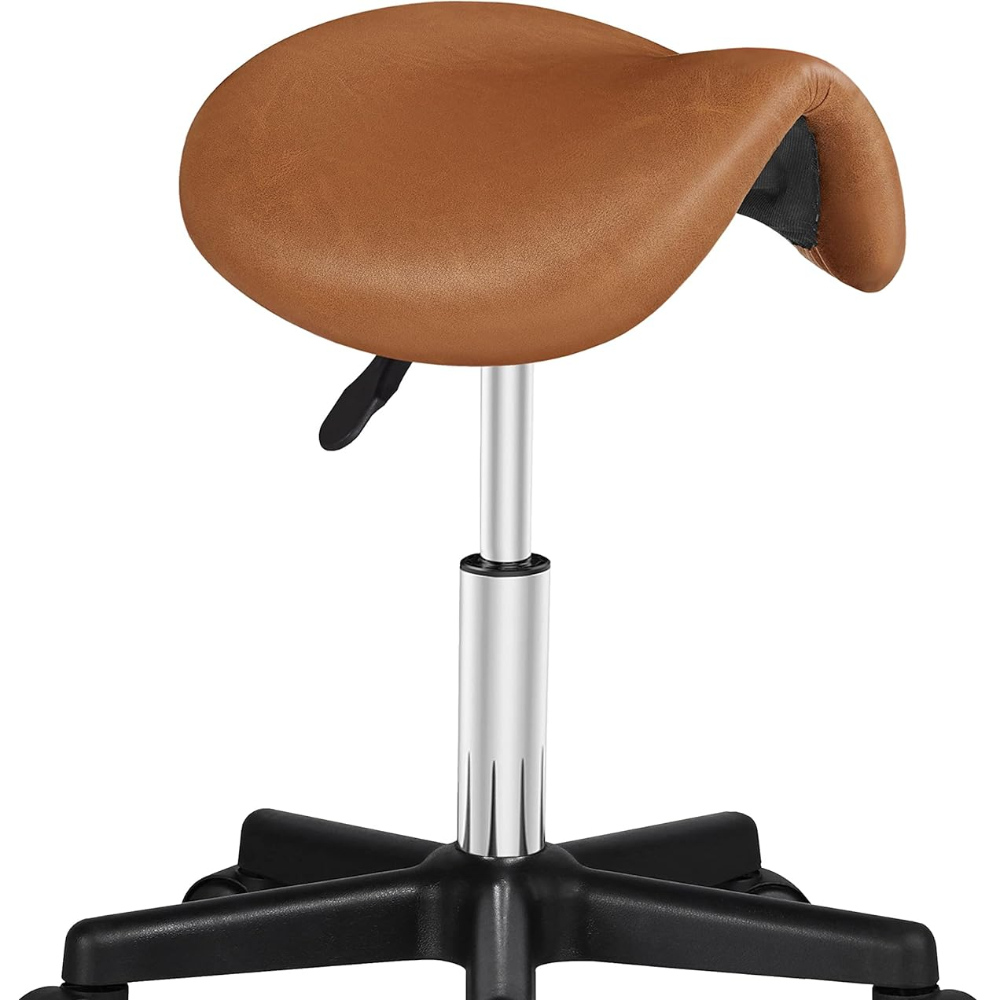 Taburete con ruedas, silla con ruedas, taburete giratorio ajustable para estilista/Lash Tech, silla de masaje de tatuaje de cuero PU