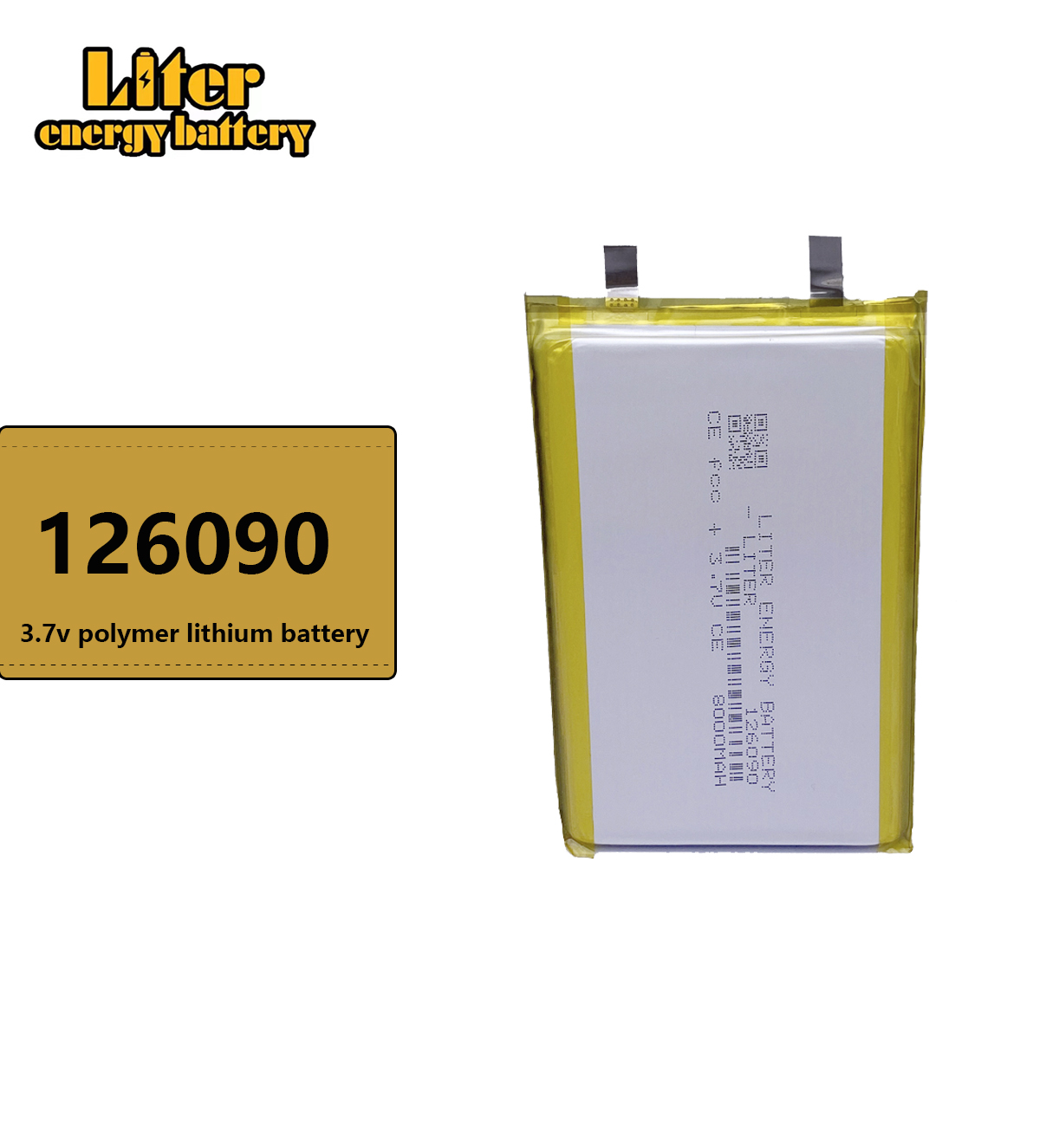 Wysokiej jakości bateria litowo-polimerowa 3.7V 8000mAh 126090 w miękkim obudowie do power banków, głośników Bluetooth, tabletów, DVD.