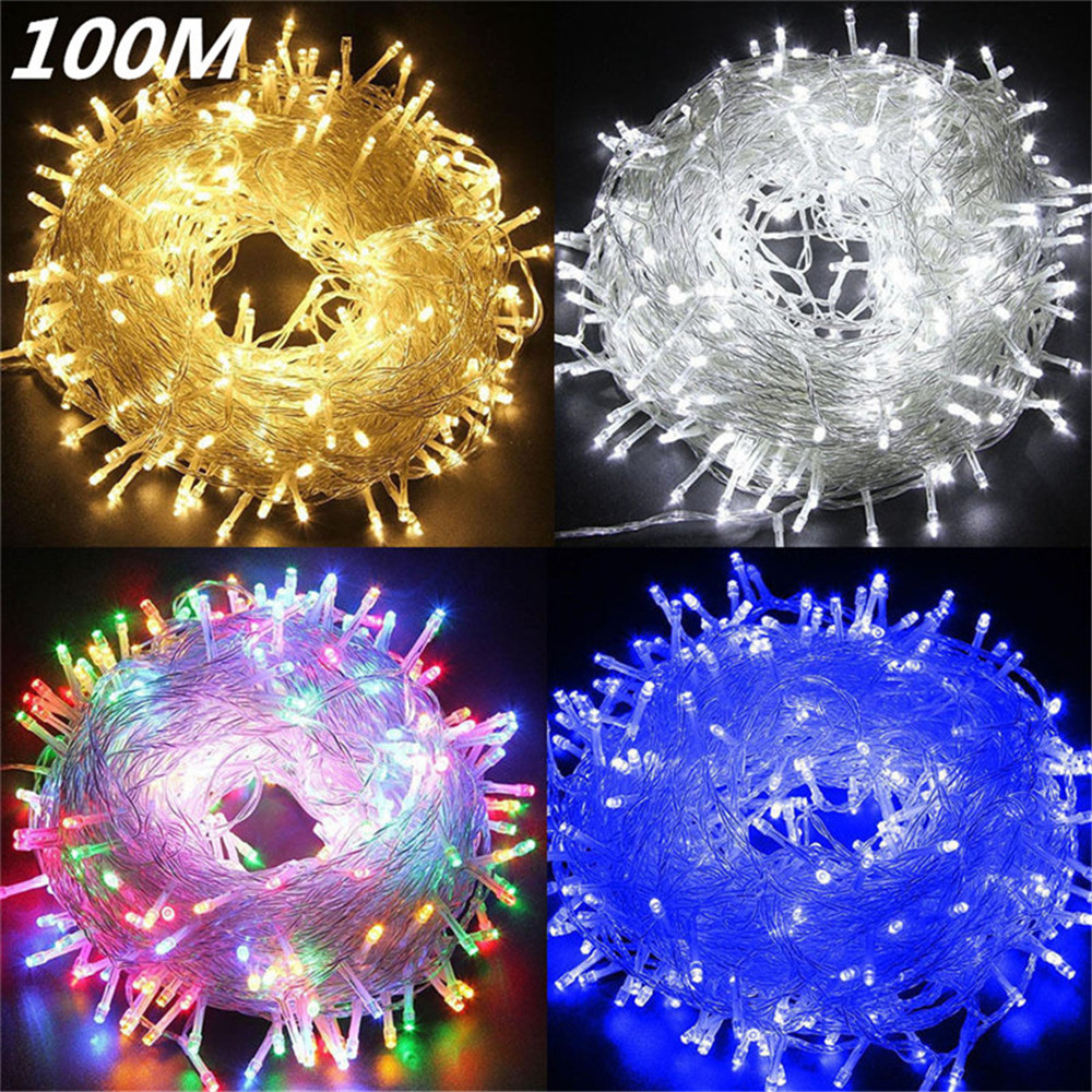 Lumières de noël 5M 10M 20M 30M 50M 100M guirlande lumineuse Led 8 Modes lumières de noël pour fête de mariage lumières de vacances