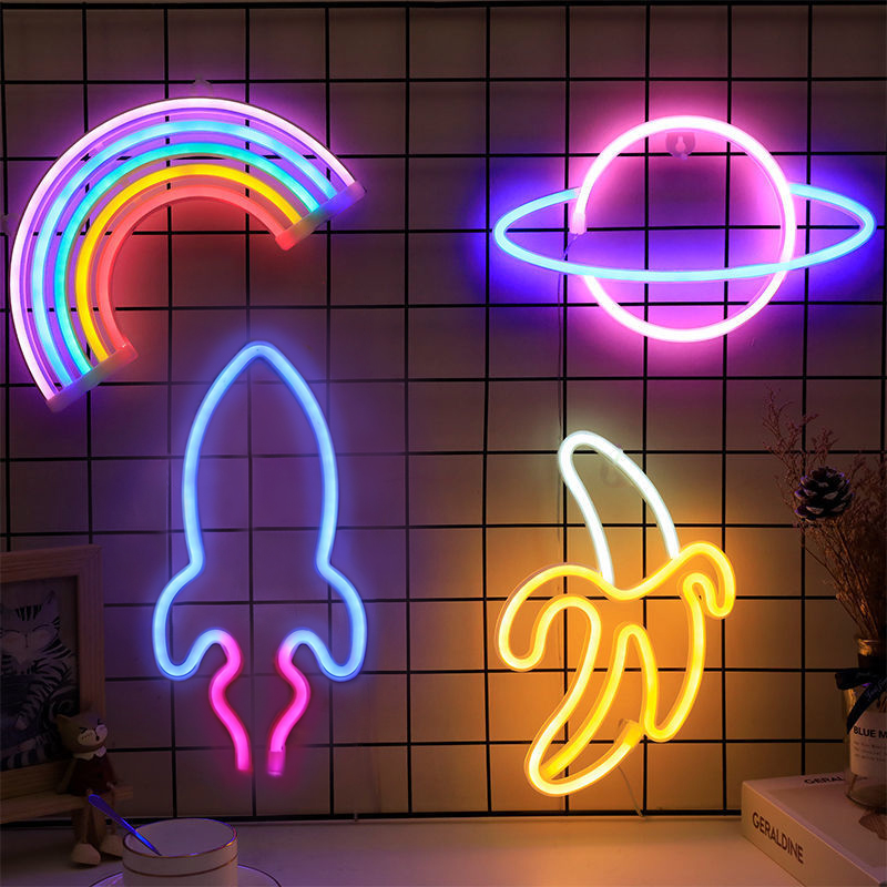 Rocket Bar Neon Schild Licht Party Wandbehang LED für Weihnachten Schaufenster Kunst Wanddekoration Neonlichter Lampe USB oder batteriebetrieben