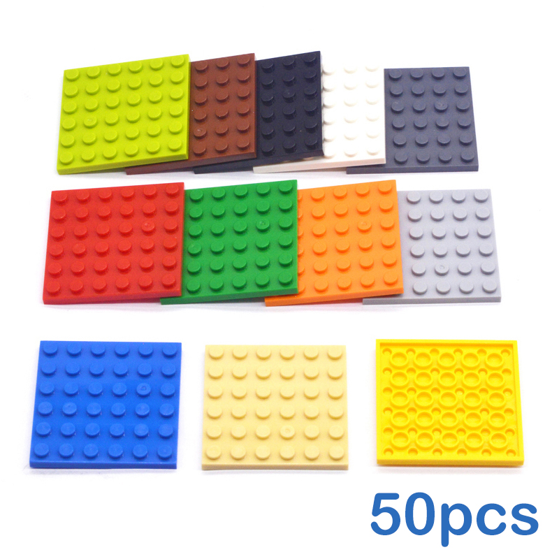 50 Buah DIY Blok Bangunan 6X6 Titik Angka Tipis Bata 12 Warna Pendidikan Kreatif Ukuran Kompatibel Merek Mainan untuk Anak-anak 3958