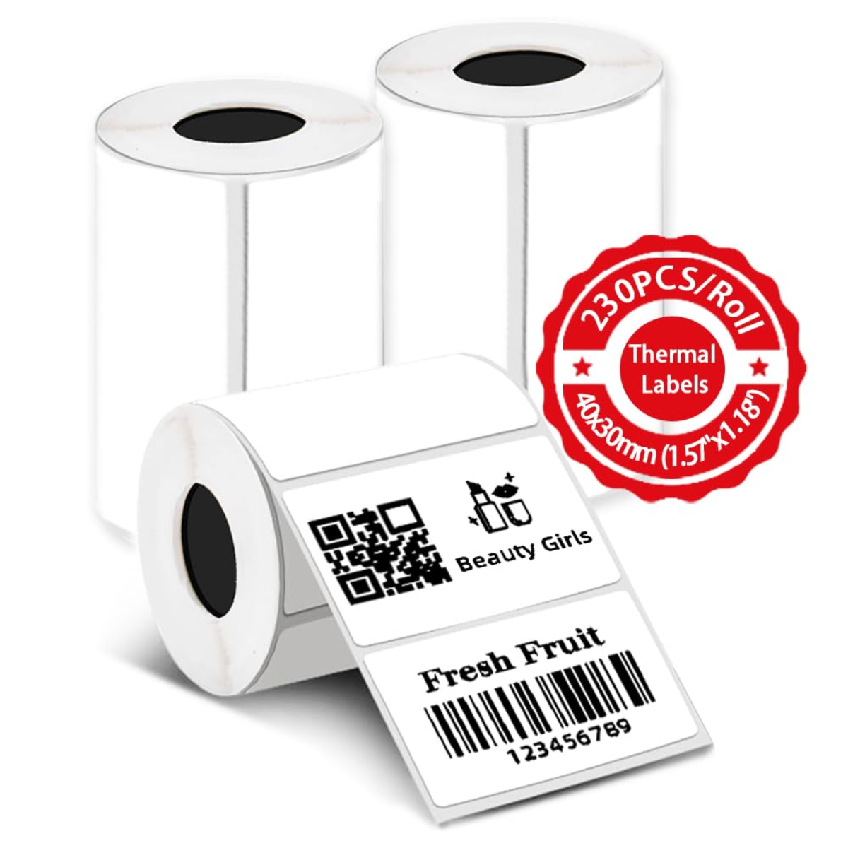 690 Uds pegatinas de papel térmico, 3 rollos de 1,57 ''x 1,18'' (40x30mm) para impresora de etiquetas térmicas T50M Pro, PL70E, M110, etiquetas impermeables