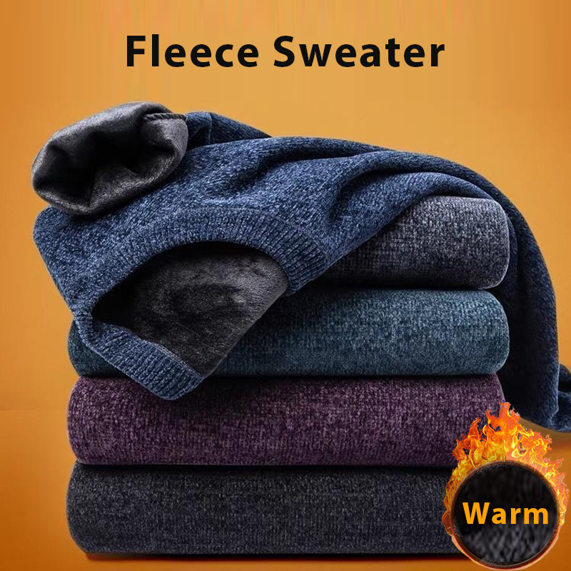 Herren Strickwaren Pullover Neue Herbst Winter Lange Ärmel Einfarbig Pullover Männlich Marke Casual Herren Kleidung Warme Fleece Outwear
