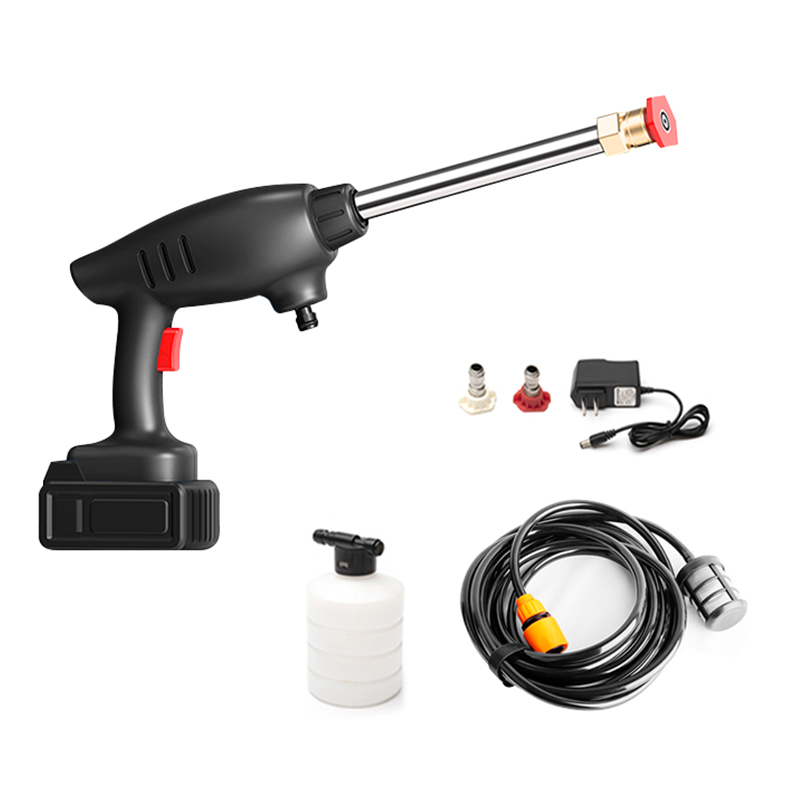 เครื่องล้างรถ 24V ไร้สายแรงดันสูงไร้สายสเปรย์น้ําไฟฟ้าแบบพกพา Jet Water Gun รถเครื่องซักผ้าปืนเครื่อง