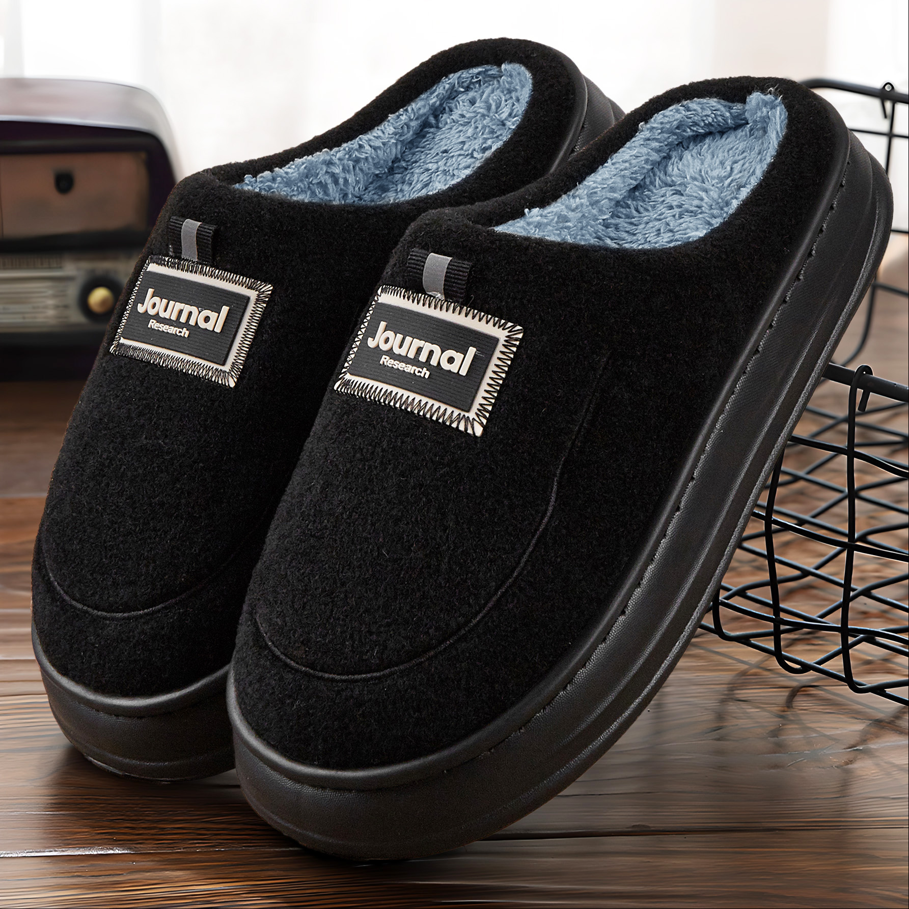 Warme vilten pantoffels Heren EVA Memory Foam Platformkussen Zachte streep Comfortabele woonkamerschoenen Hoge kwaliteit