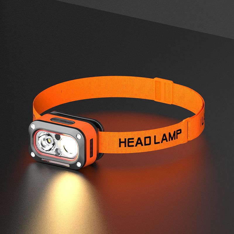 ไฟหน้า LED แบบชาร์จไฟได้สว่างพิเศษพร้อมโหมด 5 โหมด ชาร์จ USB 60 °   ไฟปรับระดับได้สำหรับการตั้งแคมป์และการวิ่ง