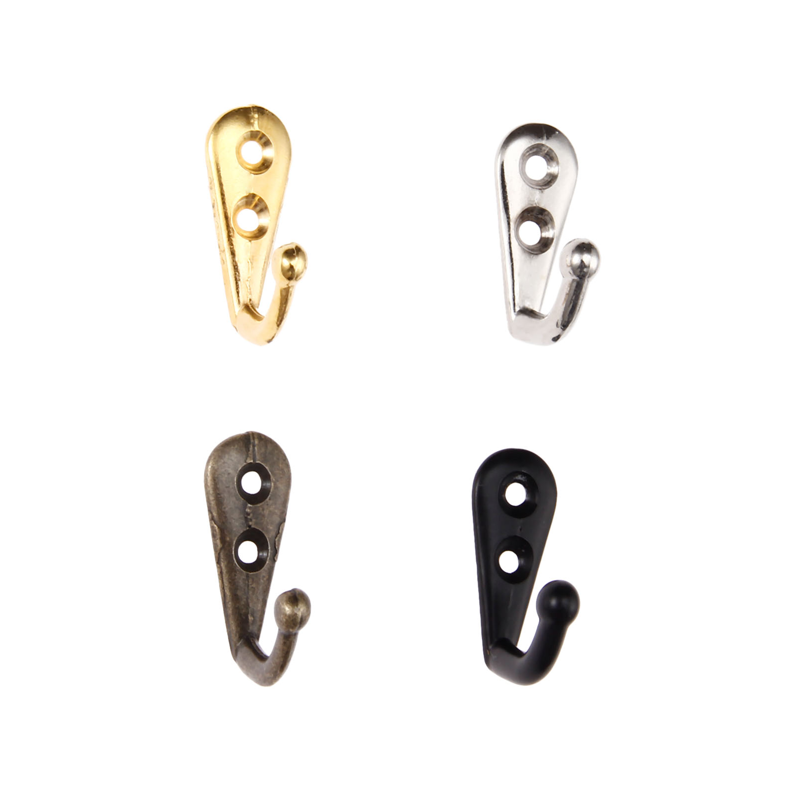 5 Stück Haken zur Wandmontage mit Schrauben, Schwarz/Gold/Silber/Antik-Bronze-Mantel/Schlüssel/Tasche/Handtuch/Huthalter, Dekor, Badezimmer, Küche