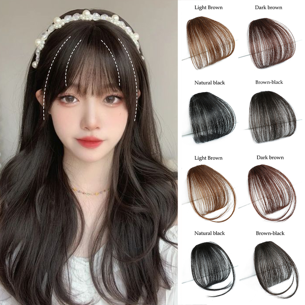 女性用ウィッグピース 女性用ヘアパッチ 3Dフレンチスタイル前髪 自然にふわふわ軽くてシームレスなブロック