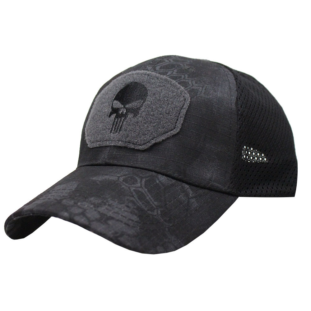 2024 Nowa letnia czapka z daszkiem w kamuflażu z czaszką Regulowana czapka z daszkiem Airsoft Outdoor Tactical Hiking Casquette dla mężczyzn i kobiet