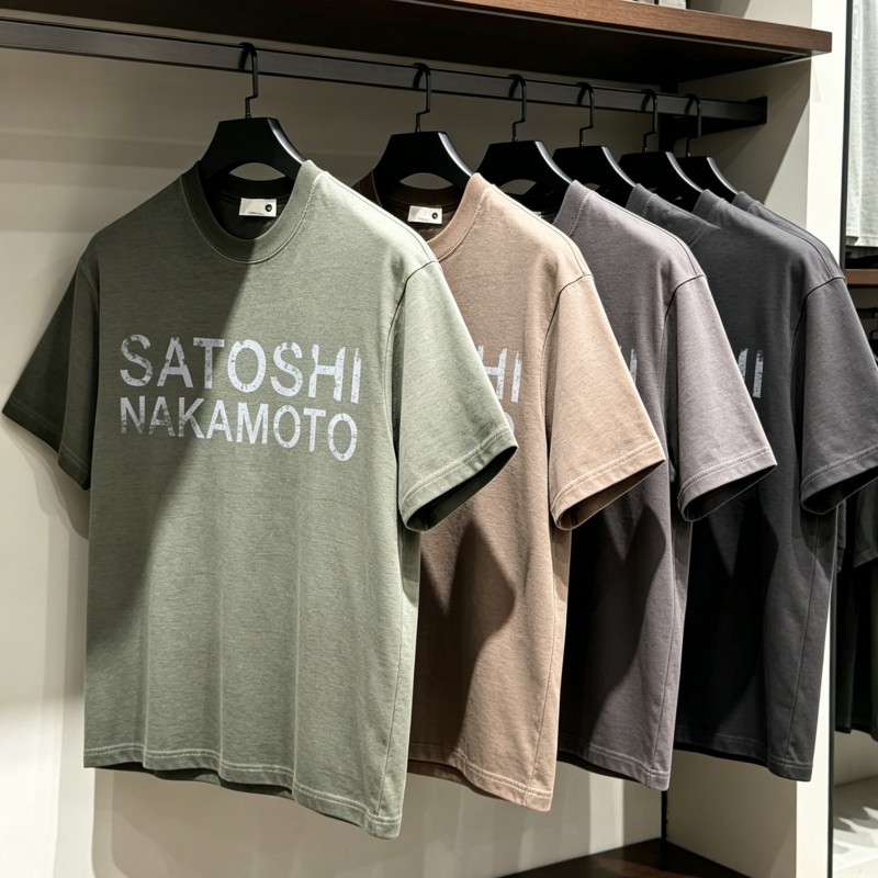 Camisetas SATOSHI American Street de Verão, Estilo Retro, Desgastadas e Clássicas com Estampa de Letras, Manga Curta para Homens e Mulheres
