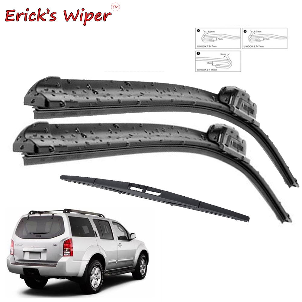 Erick's – jeu de balais d'essuie-glace avant et arrière, pour Nissan Pathfinder R51 2005 – 2012, fenêtre de pare-brise 24 "+ 18" + 12"