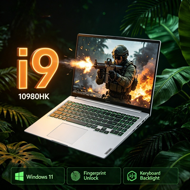 15.6' FHD Ultra Slim Laptop  Intel I9-10980, 32GB RAM 2TB SSD, Windows 11 Portable Notebook for Gaming Home Study Office