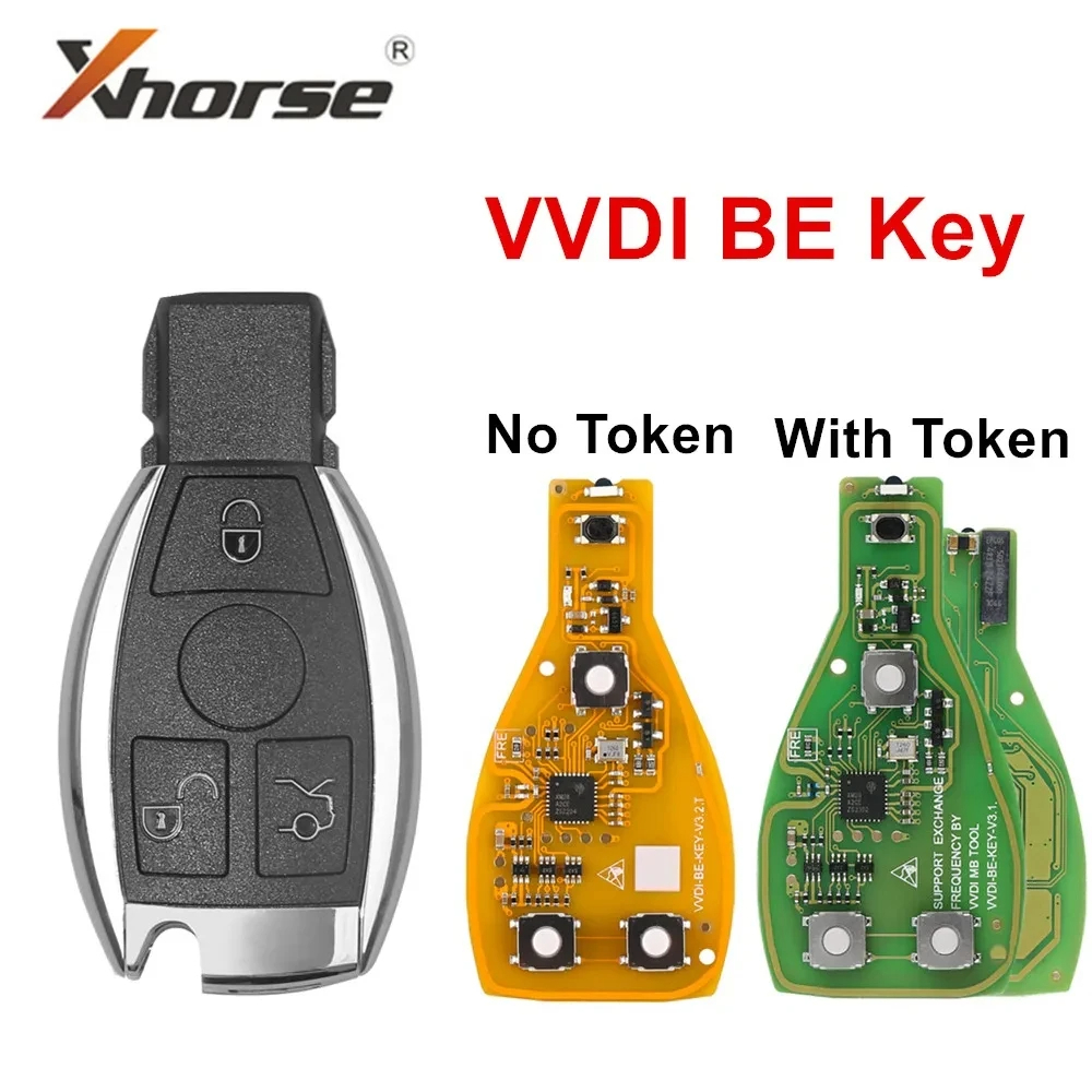 Xhorse VVDI BE Key Pro 315MHz/433MHz Untuk Mercedes Benz V3.2 PCB Remote Key Chip Versi Terbaru Smart 2/3/4 Tombol