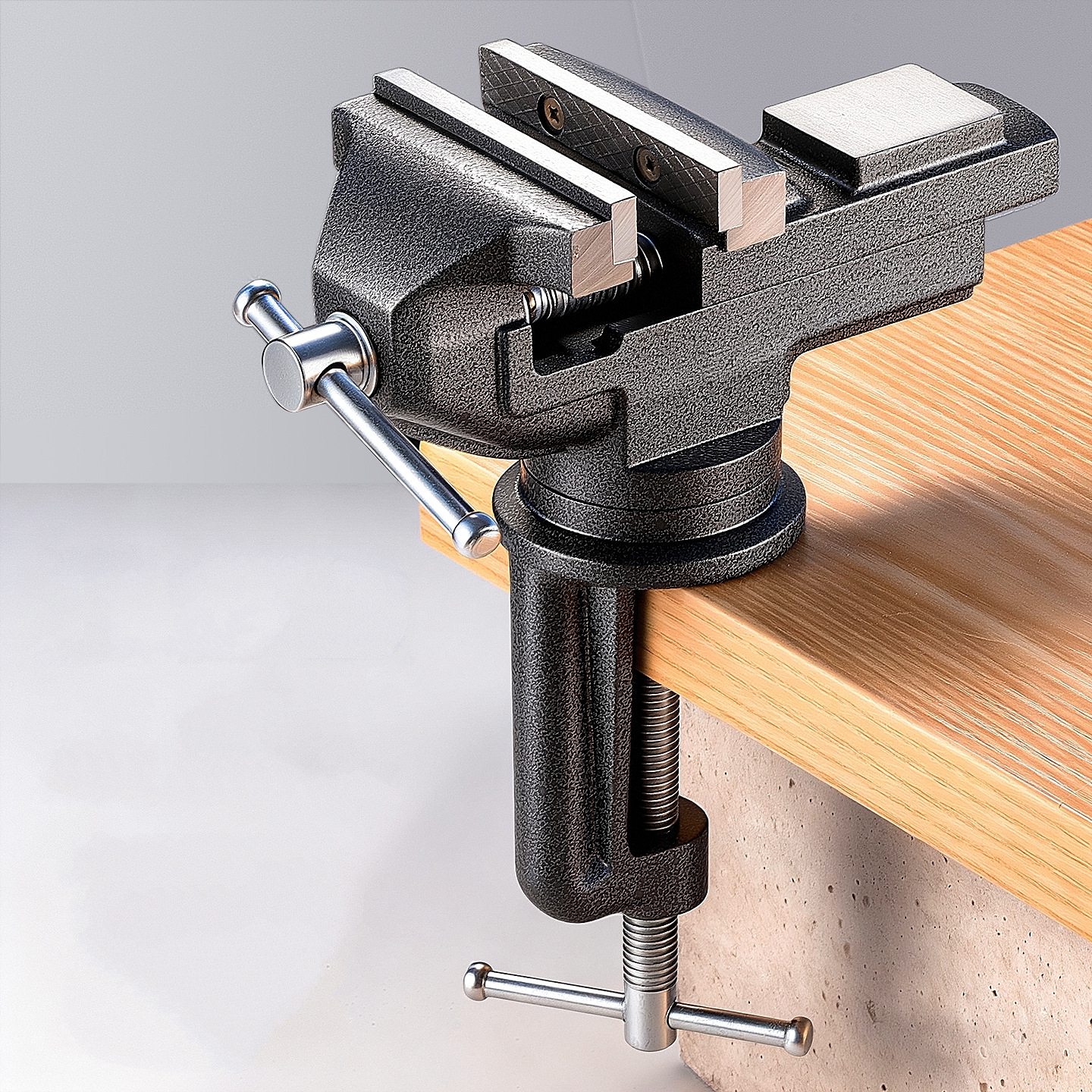 Tornillo de banco de mesa profesional, 360 °   Tornillo de banco con abrazadera de trabajo de rotación, uso versátil, construcción resistente para carpintería, metalurgia
