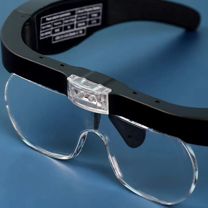 Magnifying Glasses With light LED Reading Watchmaker Repair Wearing Magnifier 1.5X 2.5X 3.5X 5.0X Usb Rechargeable