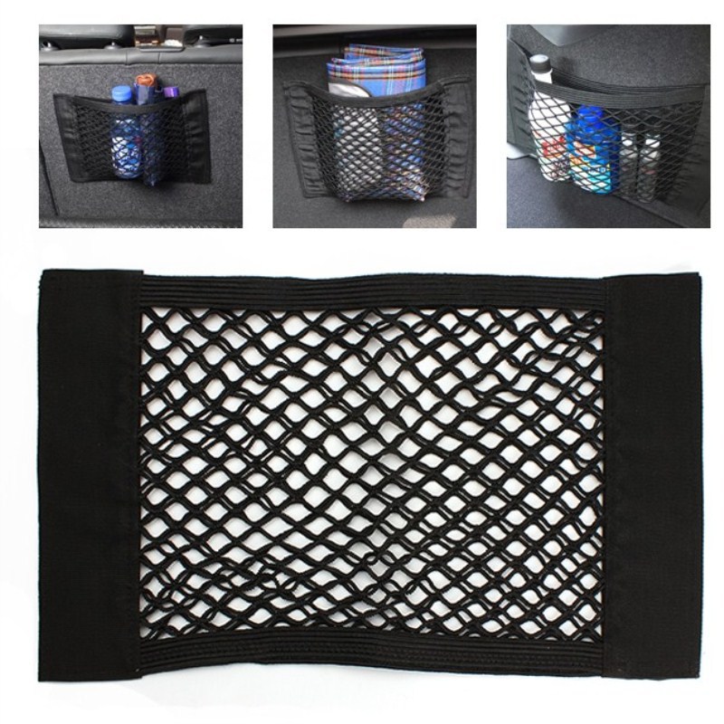 Red de cuerda elástica para asiento de maletero, organizador Universal firme para coche, bolsa de malla para asiento trasero, red de almacenamiento Interior, 1 ud.