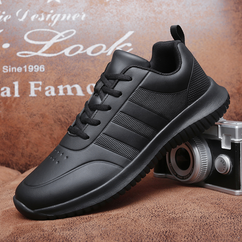 Paar causale chef-kok schoenen vier seizoenen nieuwe lichtgewicht zachte zool comfort oliebestendige heren en dames chef-kok zakelijke werk lederen schoen