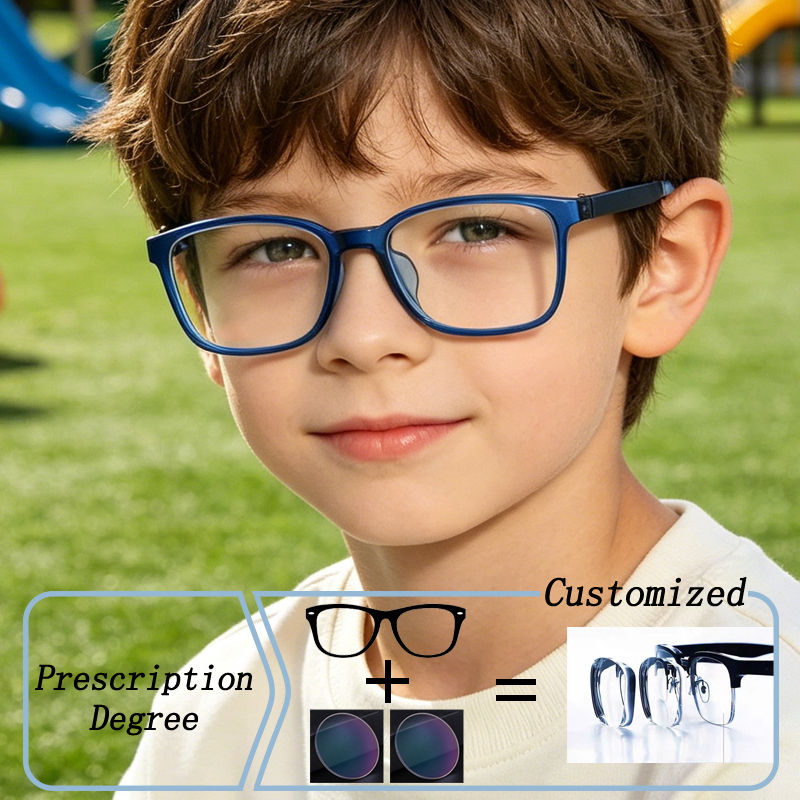 Óculos Fotocromáticos Antiderrapantes para Crianças Pequenas com Lentes de Prescrição, Antiluz Azul, para Hipermetropia, Miopia e Astigmatismo