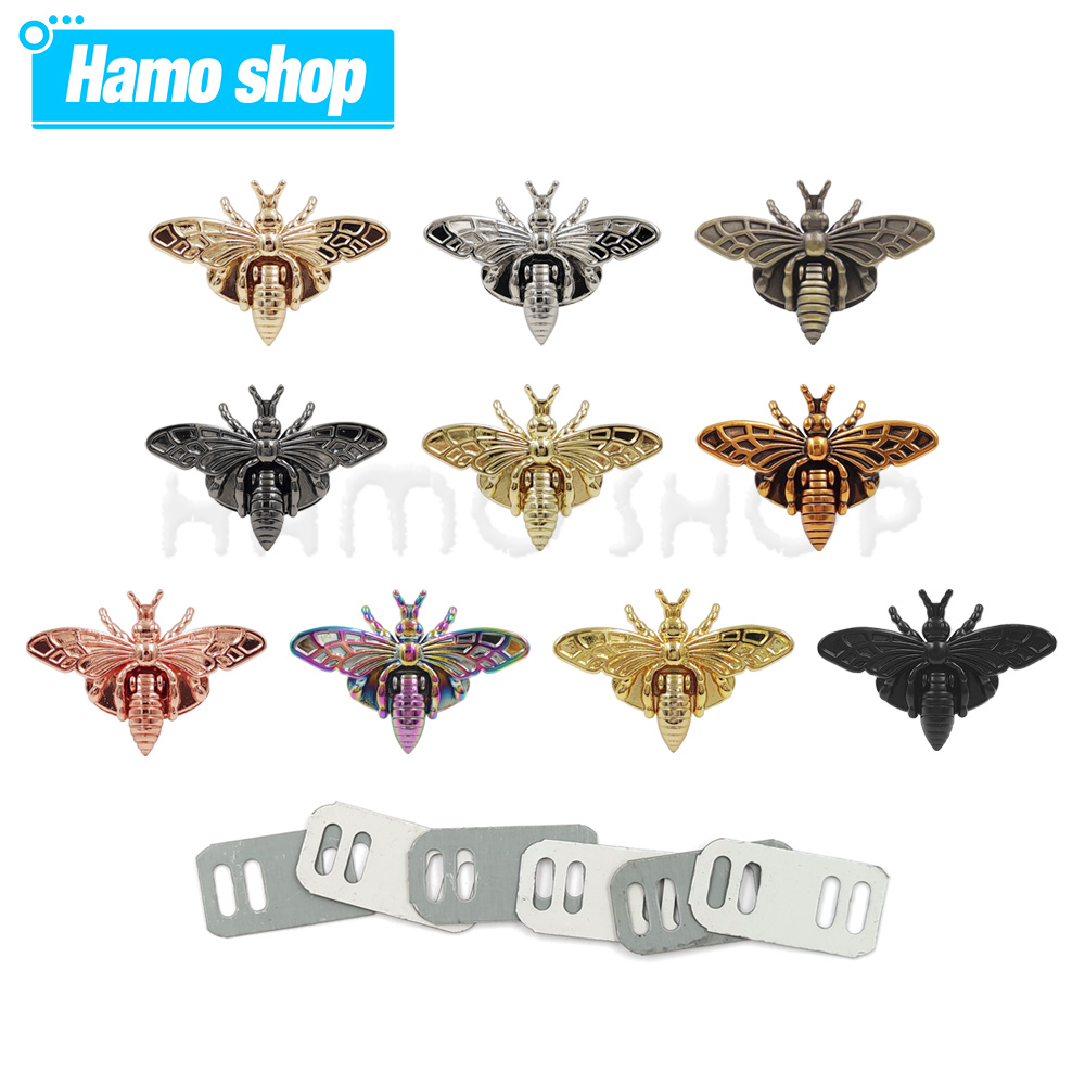 Cerradura de giro con forma de abeja de Metal, cierre de bolso de moda Retro, Hardware para bolso de artesanía de cuero, accesorios DIY, 1P