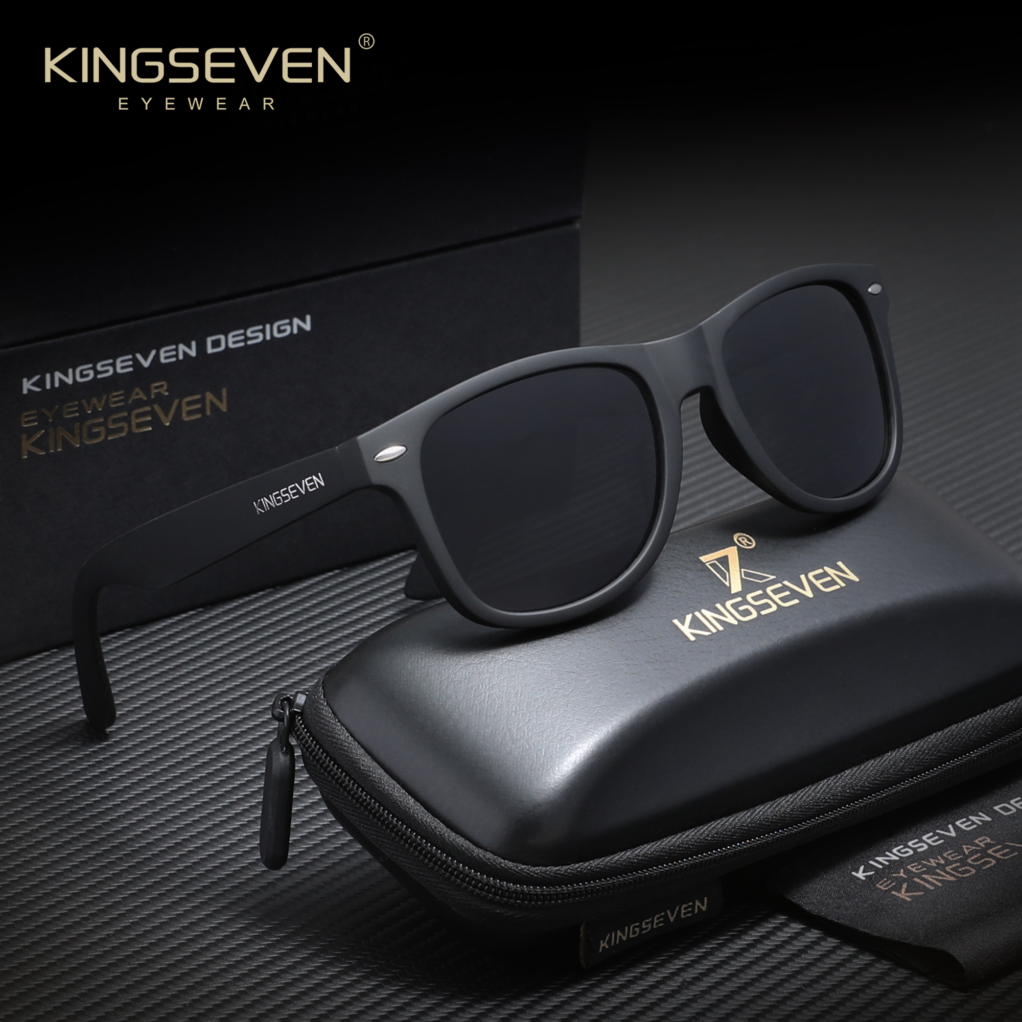KINGSEVEN Occhiali da Sole Classici e Alla Moda per Uomo, Protezione UV400 Polarizzata per Guida, Pesca e Uso Quotidiano Estivo