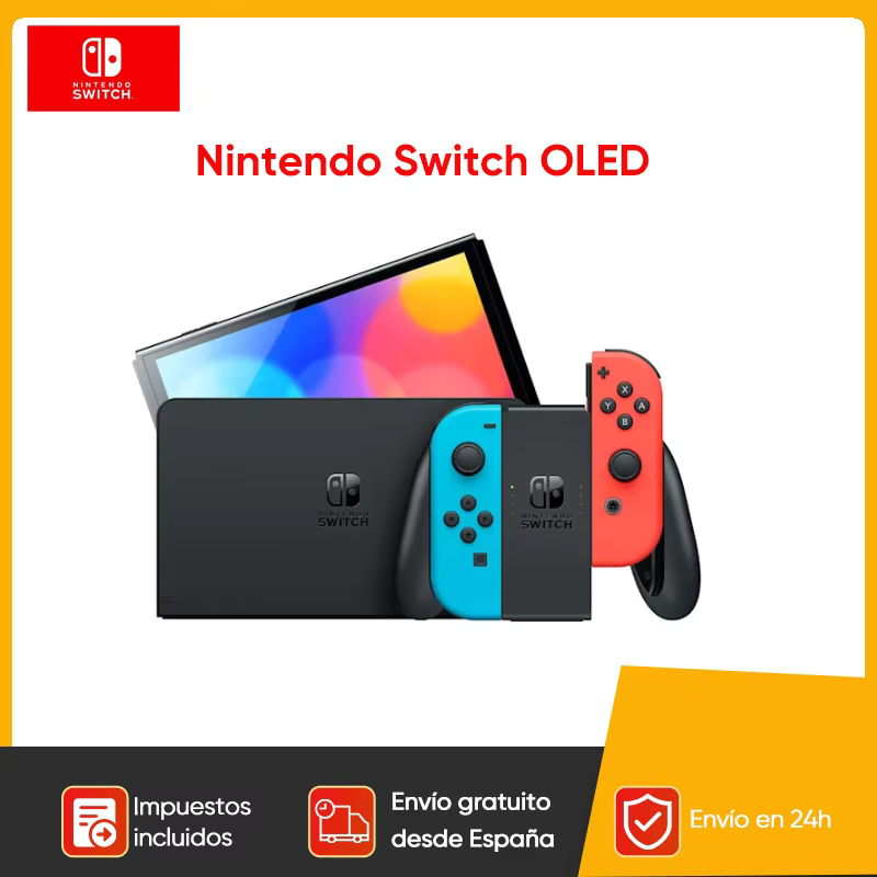 Nintendo Switch Modelo OLED Tela de 7 polegadas Joy‐Con Alça de áudio aprimorado Console ajustável Modo de TV estável Videogame