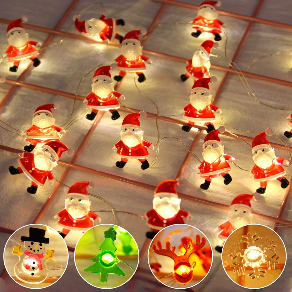 Árvore de natal luzes da corda papai noel boneco de neve elk guirlanda 2023 decorações de natal para casa ornamentos de natal navidad ano novo