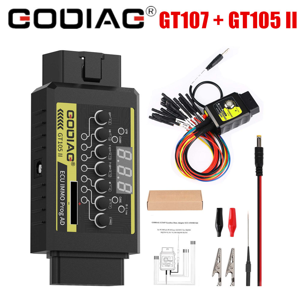 อะแดปเตอร์เกียร์ GODIAG GT107 DSG พร้อม GT105 II IMMO Prog AD สำหรับ DQ250, DQ200, VL381, VL300, DQ500, DL501 สำหรับรถเบนซ์/บีเอ็มดับเบิลยู