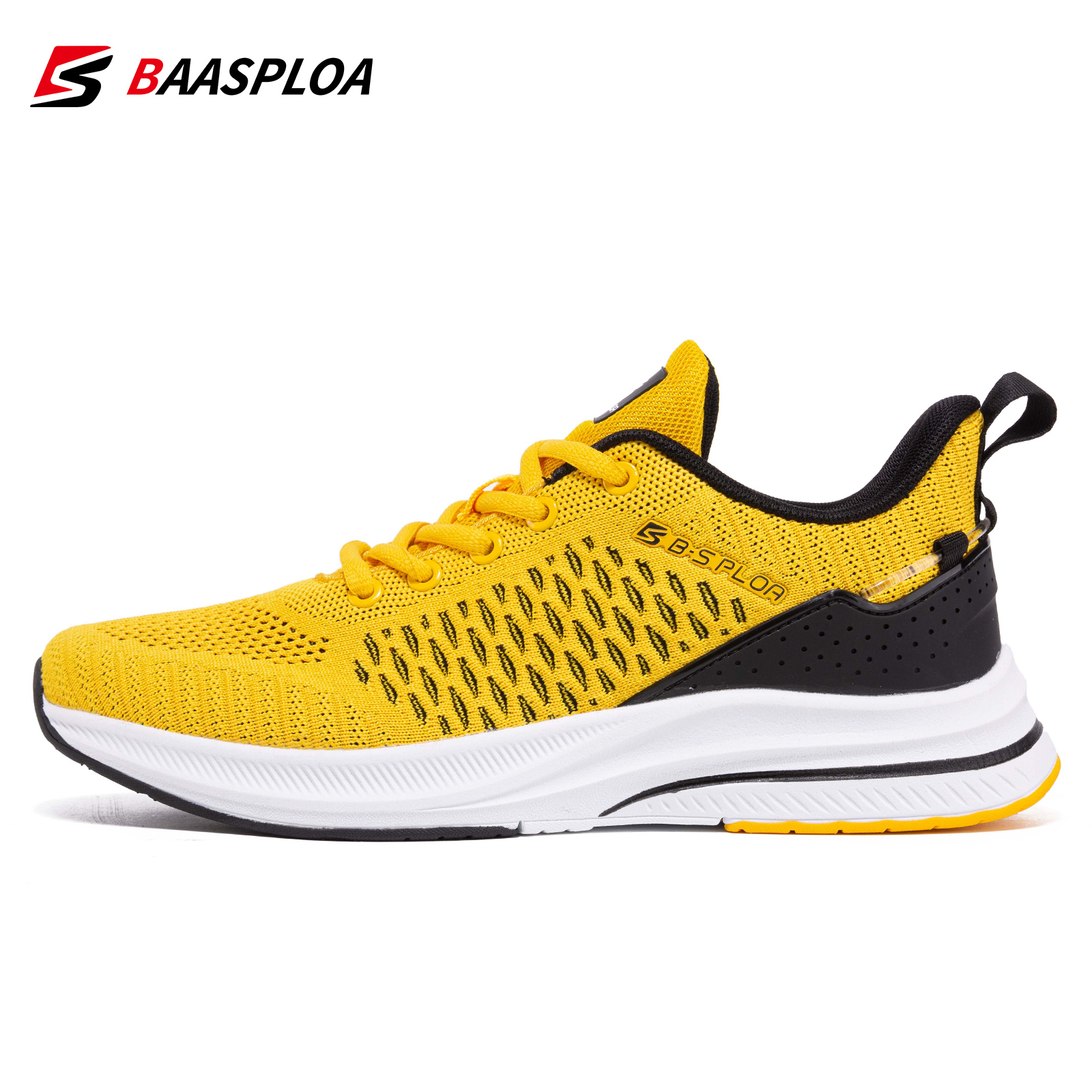 Baasploa nouveaux hommes tricot chaussures de marche décontractées respirant baskets à la mode Original léger Absorption des chocs mâle chaussure de Tennis