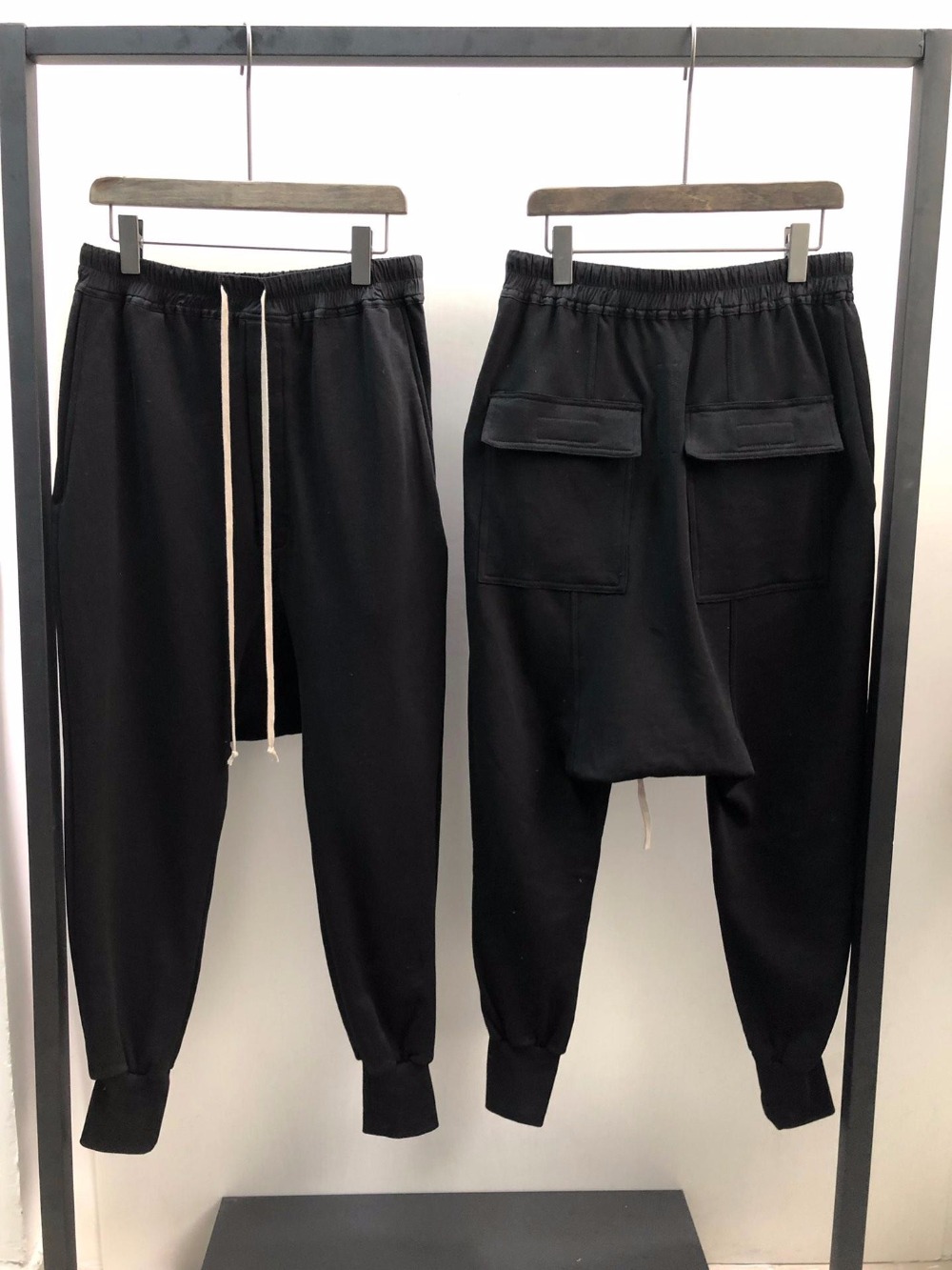 Pantalon Harem Décontracté Homme Noir 100% Coton Style Gothique Vêtements Homme Survêtement Printemps Automne Femme Streetwear Hip Hop Ample