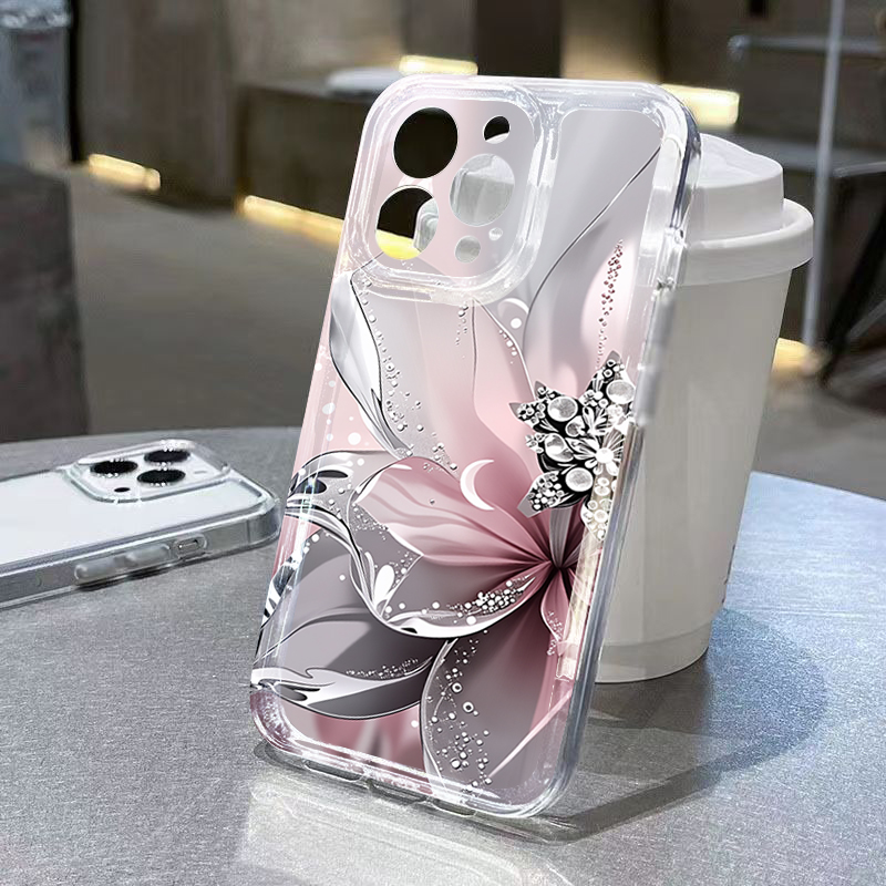 Casing Ponsel Kreatif Transparan Bermotif Bunga Untuk Samsung Galaxy S26 Ultra 5G S25 FE S24 Plus S23 S22 A17 A37 A57 A36 A55