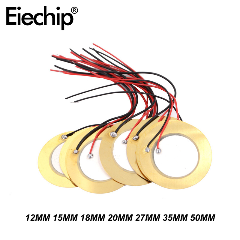 10 sztuk brzęczyk 12MM 15MM 18MM 20MM 27MM 35MM 50MM miedziany lutowany drut Piezo ceramiczny z drutem do głośnika z brzęczykiem