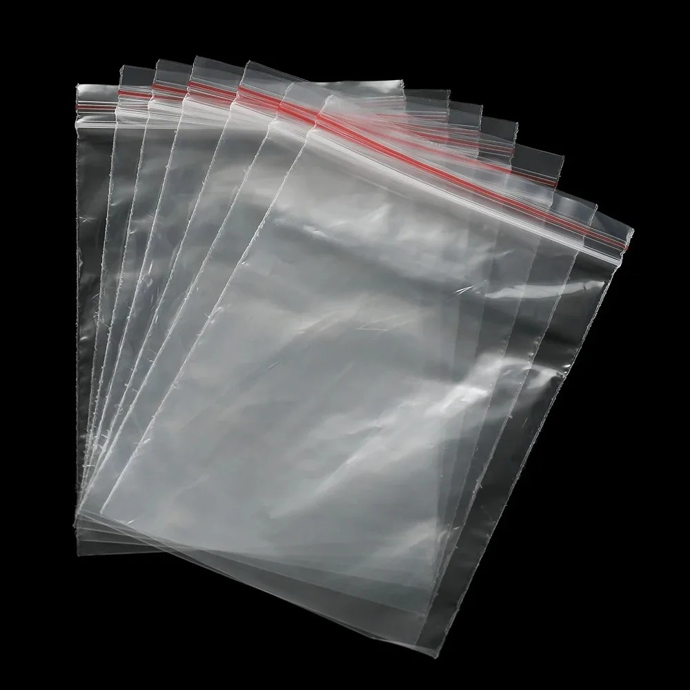 30-100 pz/borsa 4*6/5*7/6*8/7*10/8*12 cm Chiusura Con Zip Richiudibile In Plastica Poli Sacchetti Trasparenti Bulk Gioielli Mestiere Accessorio imballaggio