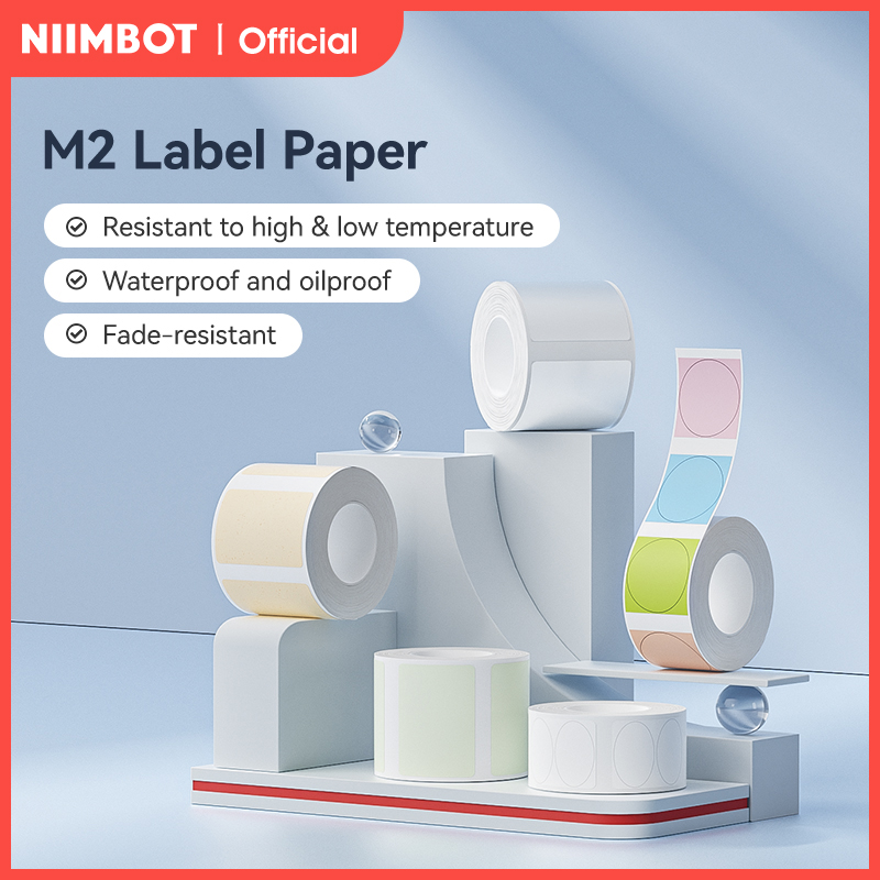 Бумага для этикеток NIIMBOT M2, водонепроницаемая, устойчивая к царапинам, клейкая наклейка для этикеток, бирка для портативного термотрансферного принтера этикеток M2