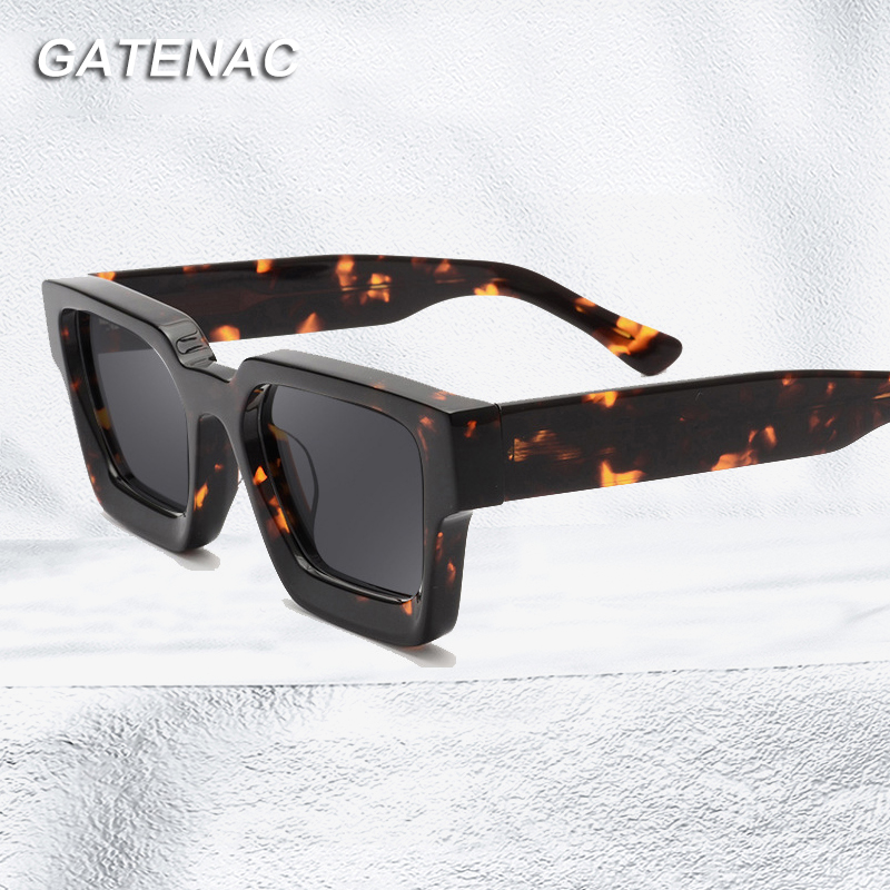 Vintage Polarized Acetate Sunglasses Men Luxury Brand Designer Transparent Square Sun Glasses Women Oversized UV400 Eyewear