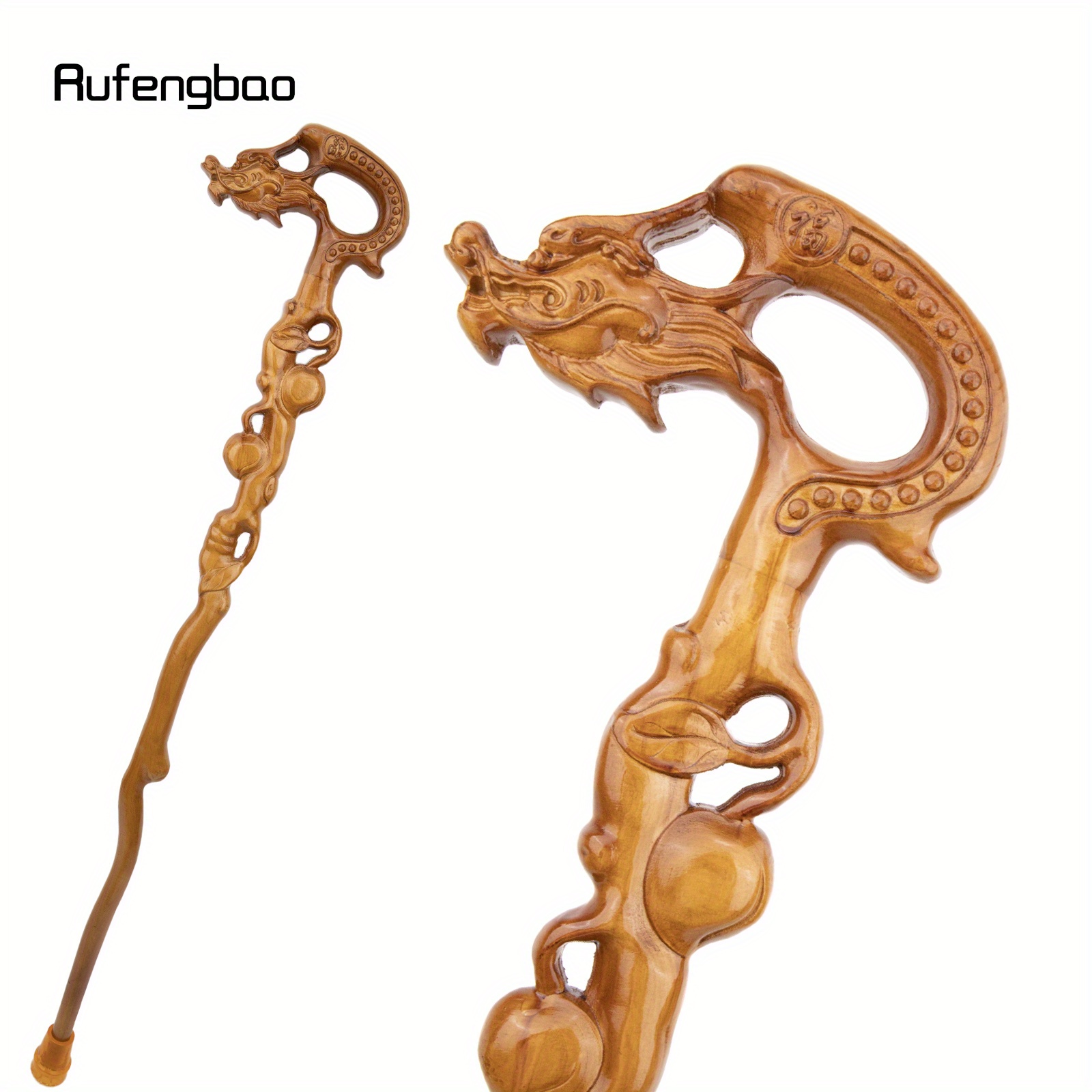 Dragon jaune en bois à Joint unique, bâton en bois à la mode, canne Cospaly décorative, béquille, baguette Crosier, canne de scène de Performance 94cm