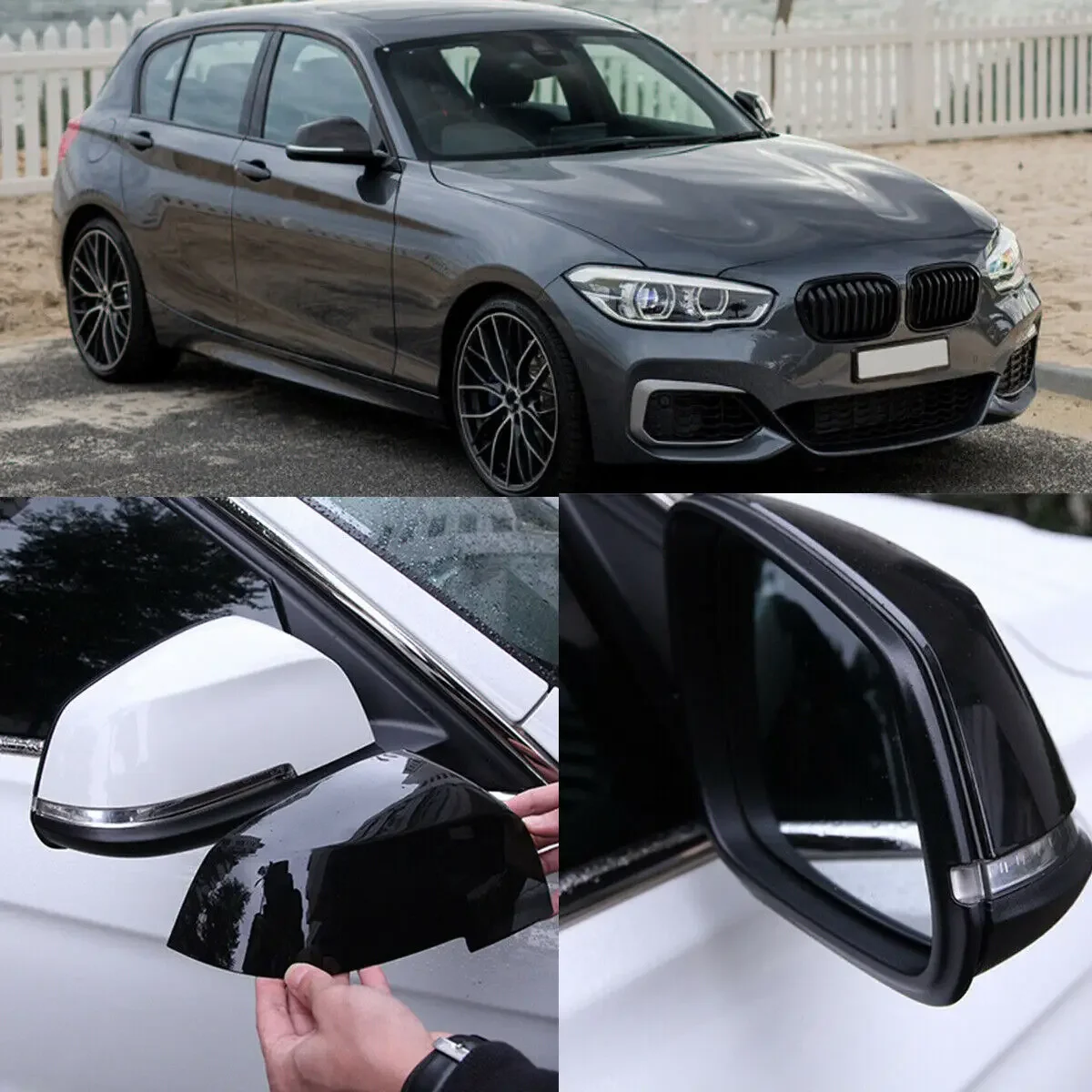 1 Paar glänzend schwarze Außenspiegelabdeckung für BMW 1 2 3 4 SERIE F20 F30 F31 F32 F34