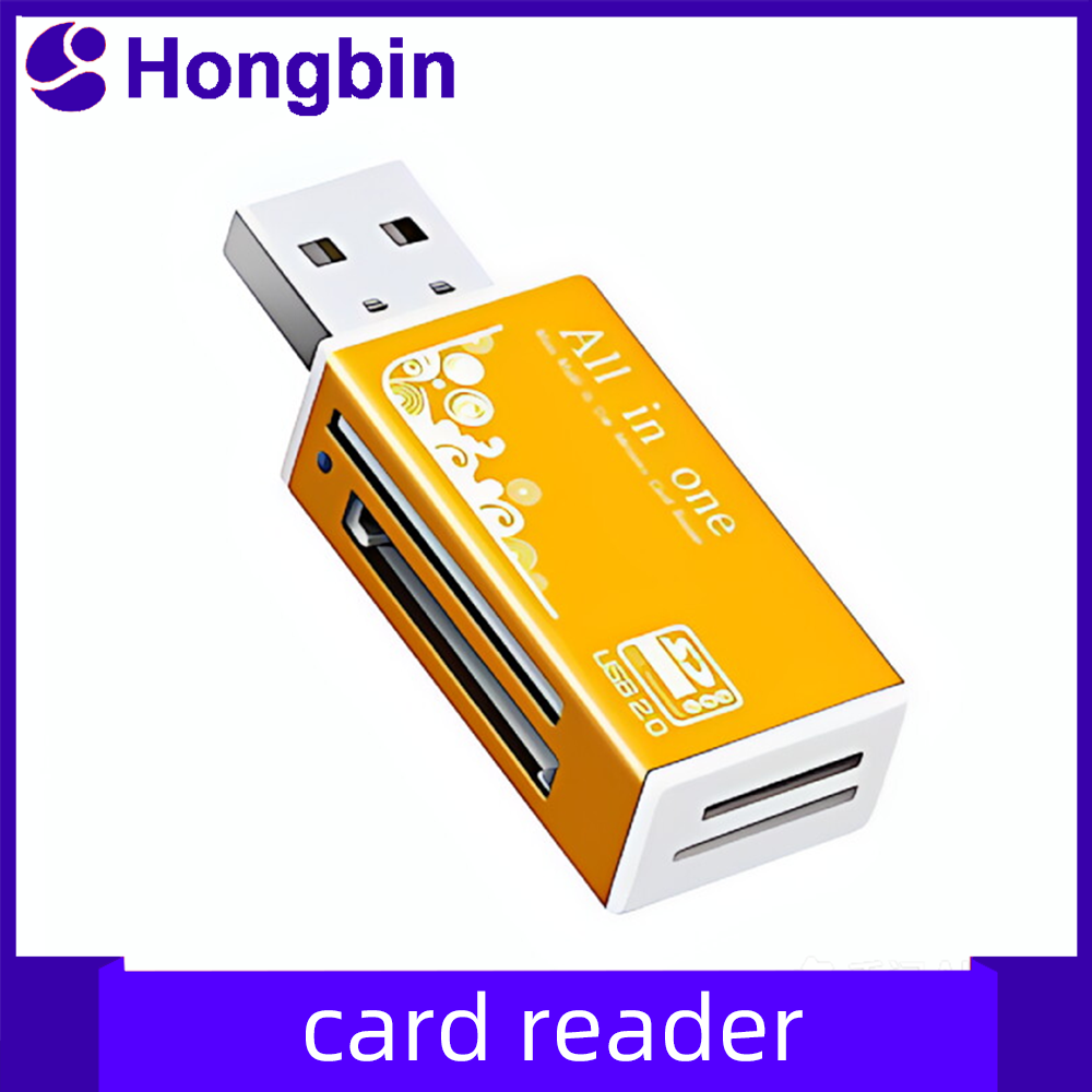 Alloy Kaartlezer 4 Poorten USB2.0 Micro SD TF M2 MS Pro Duo MMC SDHC DV Telefoon Camera Geheugenkaart Adapter met LED Indicator