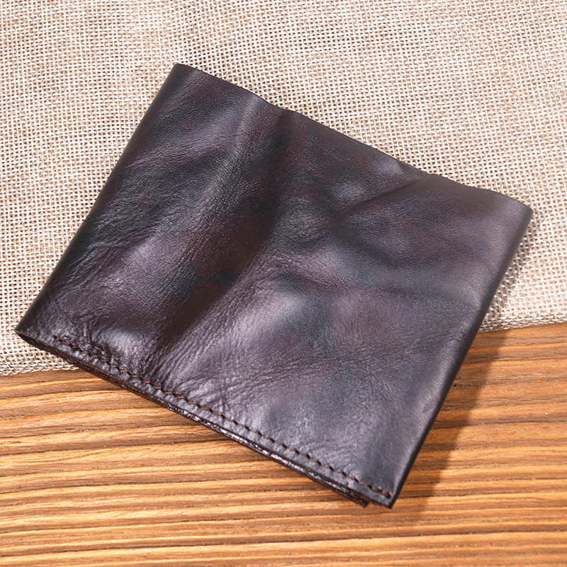 Portfel z prawdziwej skóry dla mężczyzn Oryginalna skóra bydlęca Vintage Ręcznie robiona krótka torebka męska Bifold Slim Rfid Najwyższa jakość