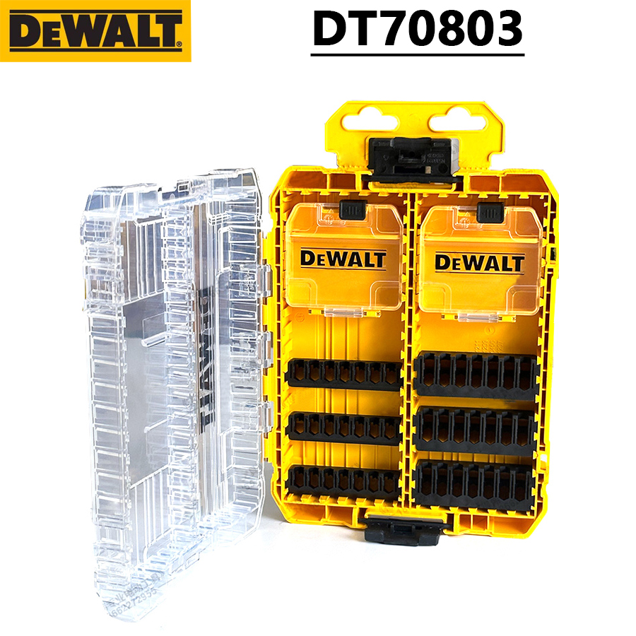 DEWALT DT70803 Caja de almacenamiento de piezas grandes Caja apilable multifuncional de plástico transparente 220 * 170 * 42 mm DT70803-QZ
