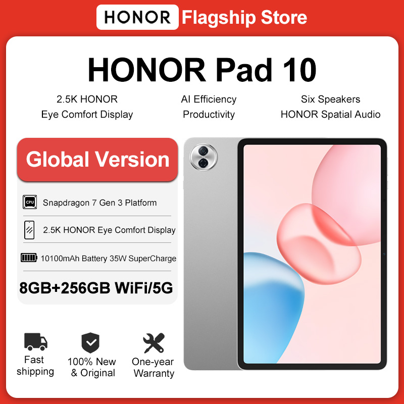 Nuevo HONOR Pad 10 versión Global 12,1 ''2,5 K HONOR Eye Comfort Display 10100mAh batería de alto consumo de energía HONOR 35W SuperCharge